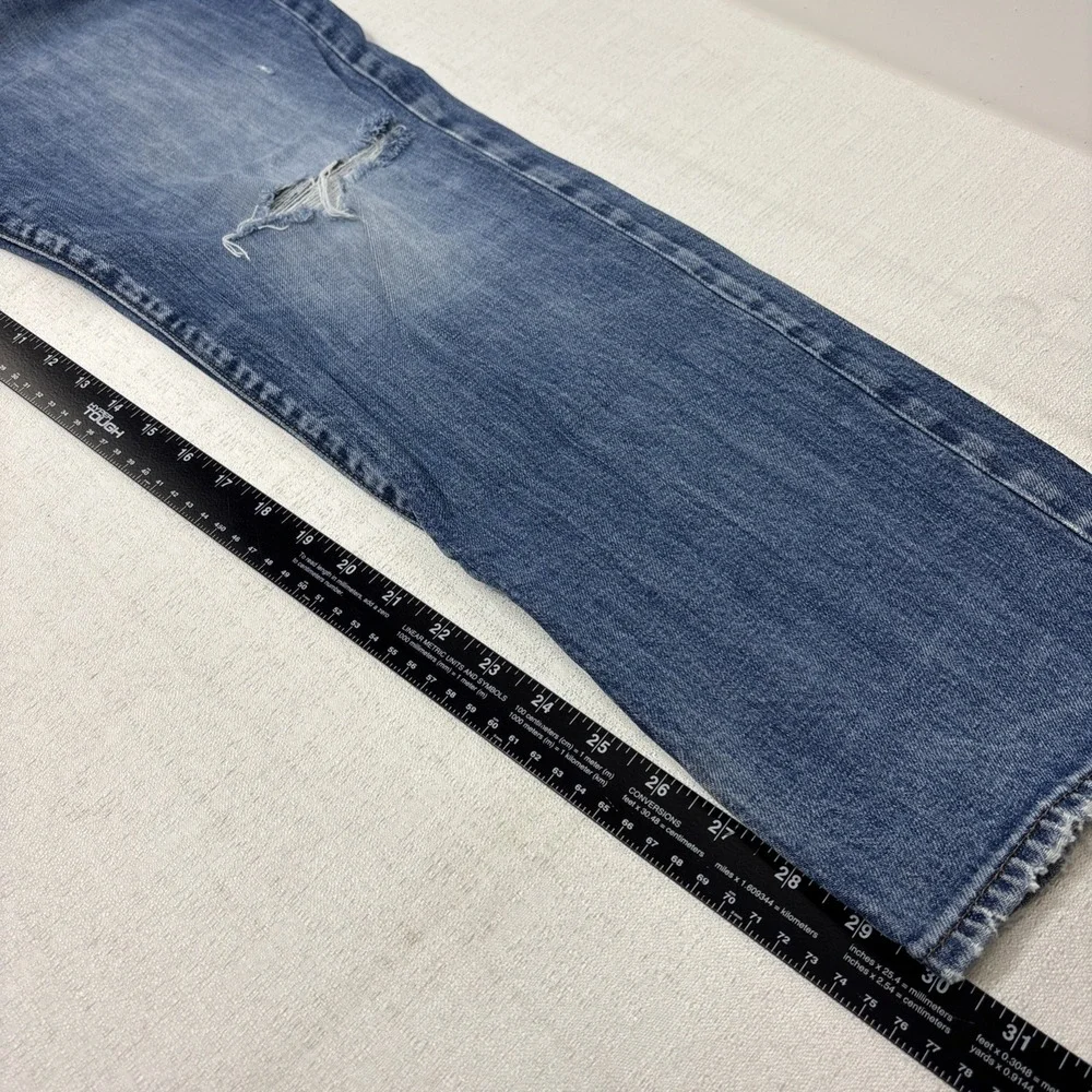 Lucky Brand 121 Slim‎ Men's Jeans Size 34x30 Blue Medium Wash Distressed Look